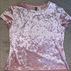 Pink “Young and Fearless” Crop top